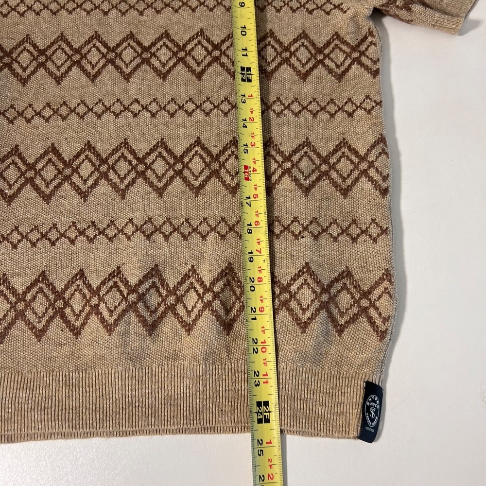 Todd Snyder Knit Polo Mens XS Linen Cotton Geometric Luxury Preppy Resortwear - Picture 5 of 6